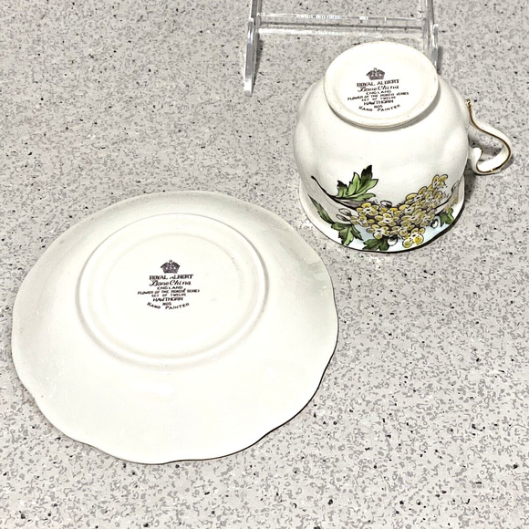 Royal Albert Teacup & Saucer Set England Flower of the Month Hawthorn Bone China - Picture 8 of 9